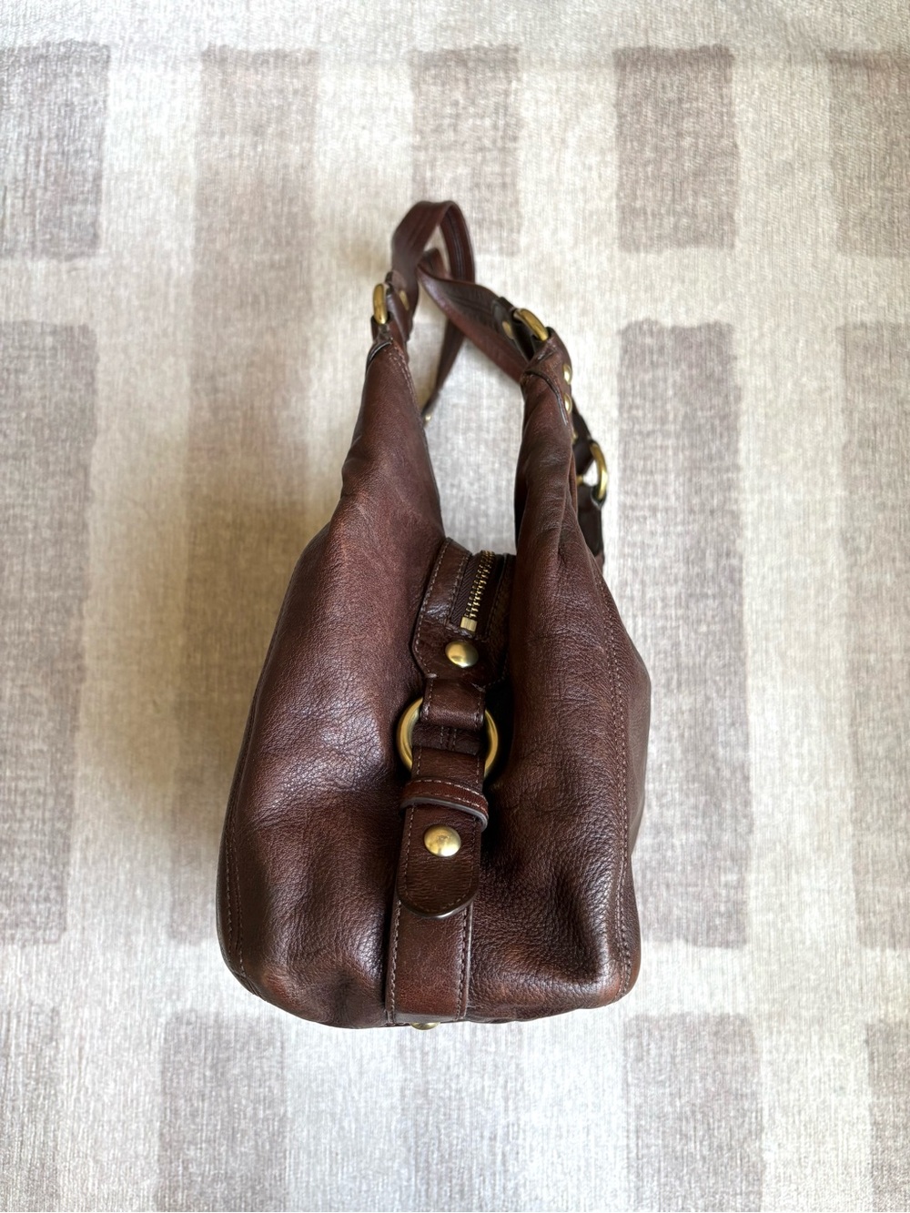 COACH Madison Maggie Brown Leather Shoulder Bag Hobo Tote Handbag Purse 14336 - Picture 3 of 10